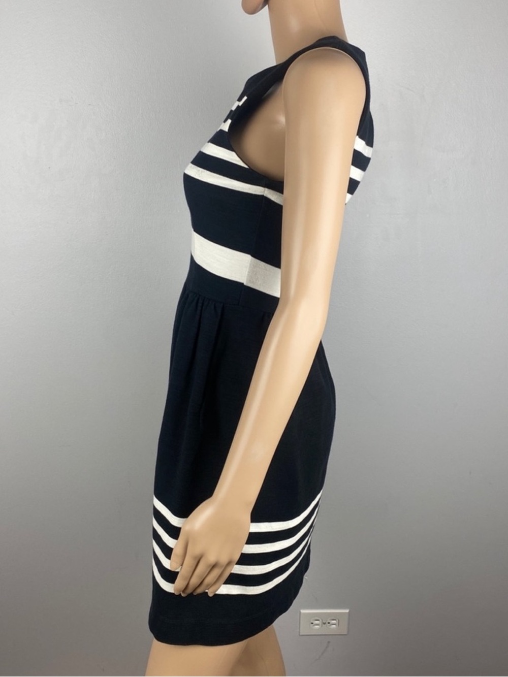 MADEWELL BLACK STRIPED MINI DRESS - Picture 6 of 10